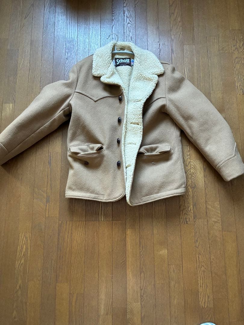 Schott ショット　ボア　ランチコート　ウール　メルトン　胡桃ボタン