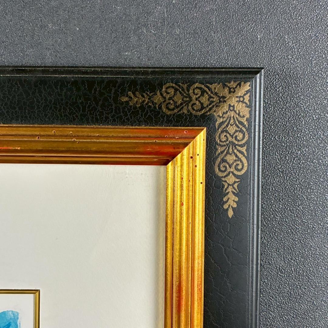 美品 アンドレ・ブラジリエ「春の乗馬」リトグラフ 直筆サイン入り お洒落な額装