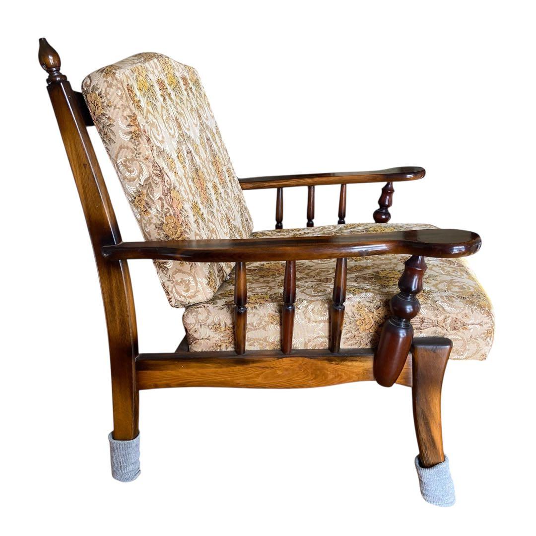 【週末セール】カリモク コロニアル 1人掛けソファ アームチェア ヴィンテージ