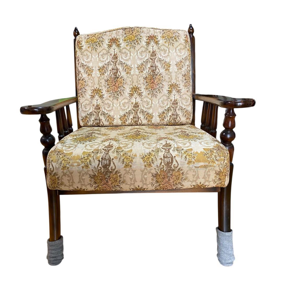 【週末セール】カリモク コロニアル 1人掛けソファ アームチェア ヴィンテージ