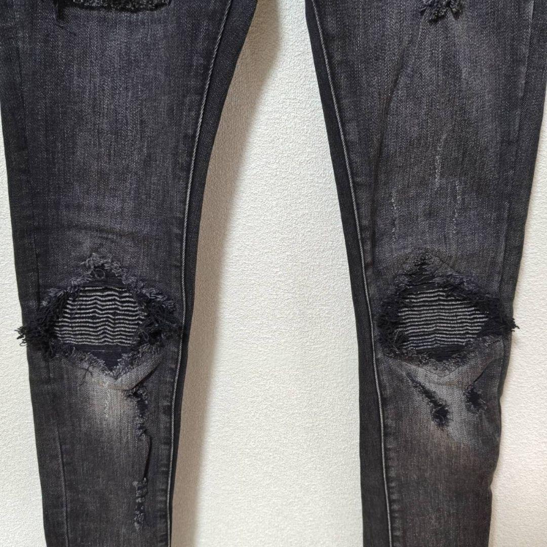 mnml ダメージ加工 ストレッチ スキニー デニムパンツ 28 ミニマル