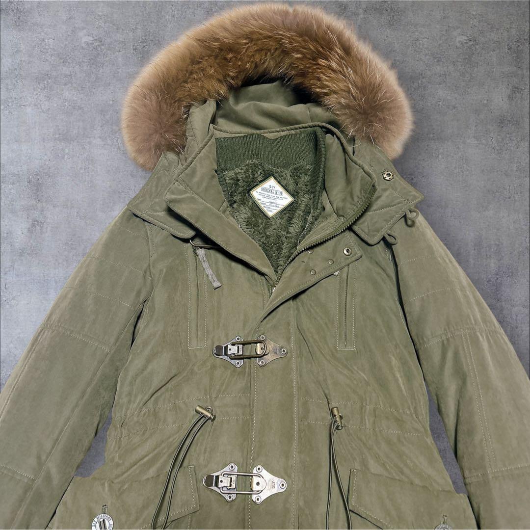 SLY モッズコート カーキ N3B ラクーンファー Y2K ギミック グランジ