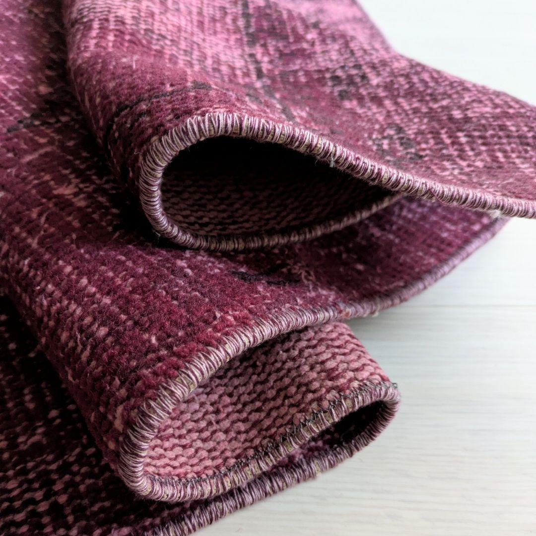 82×198 ボルドーレッドオーバーダイ　トルコヴィンテージラグ