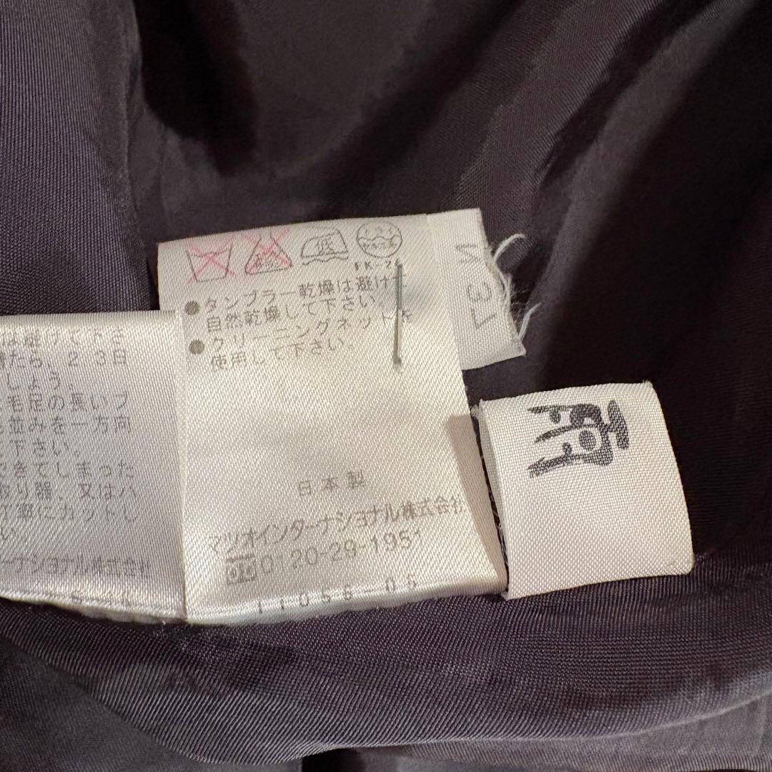 慈雨　ジウ　ストライプ　チェック　ウール　デザイン◎ コート　40