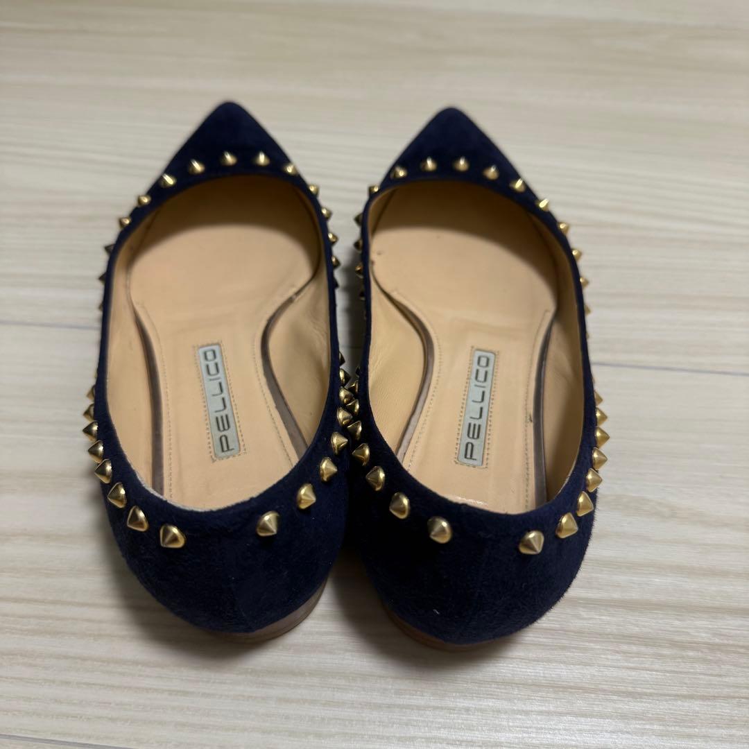 【美品】ペリーコ アニマ フラットパンプス ポインテッドトゥ 36 スタッズ