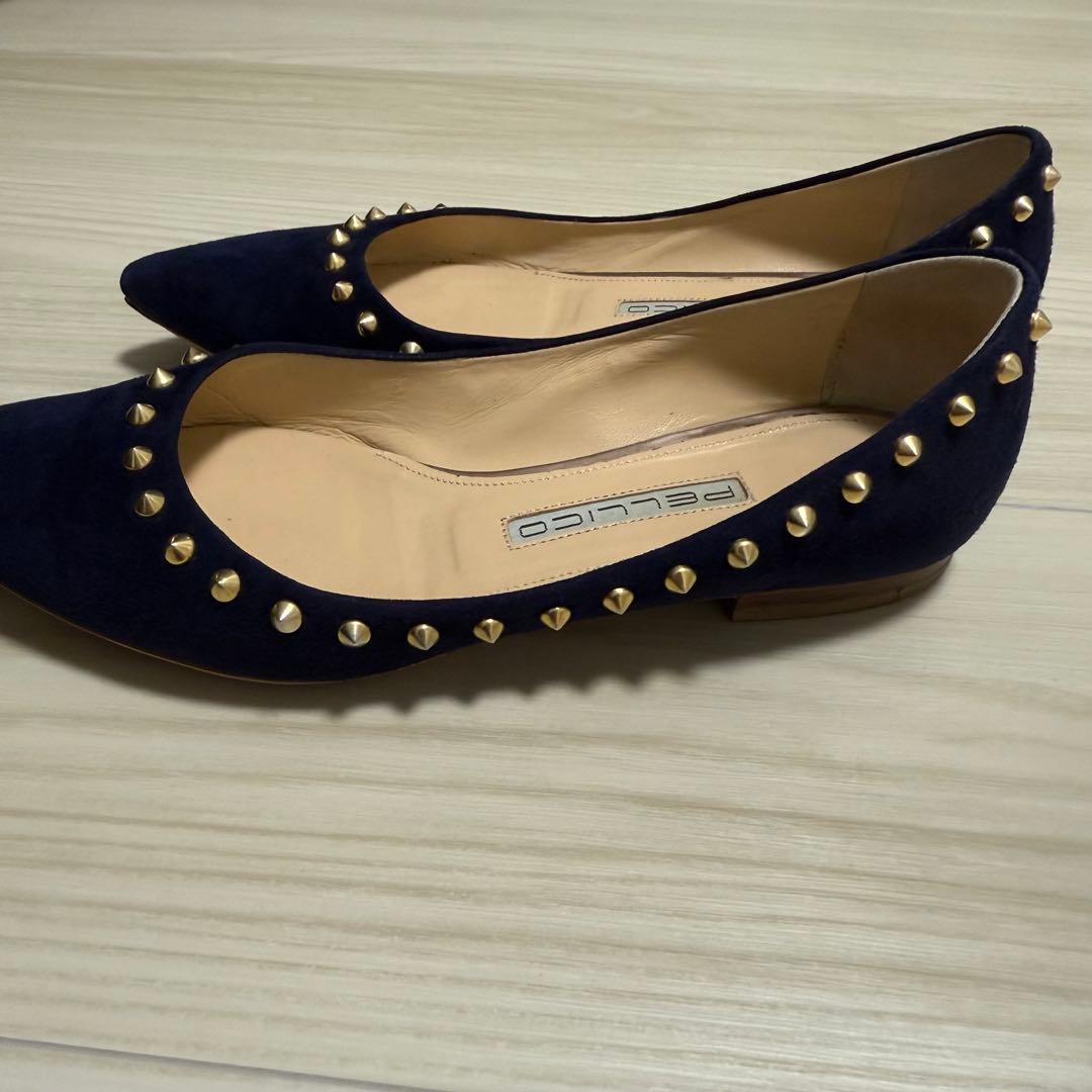 【美品】ペリーコ アニマ フラットパンプス ポインテッドトゥ 36 スタッズ