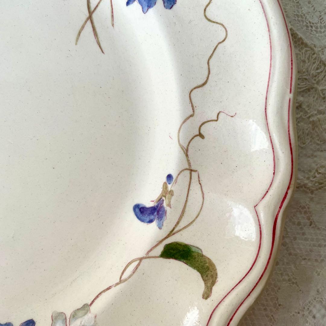 【レア】ロンシャン すみれ&すずらんプレート①フランスアンティーク菫 鈴蘭スミレ