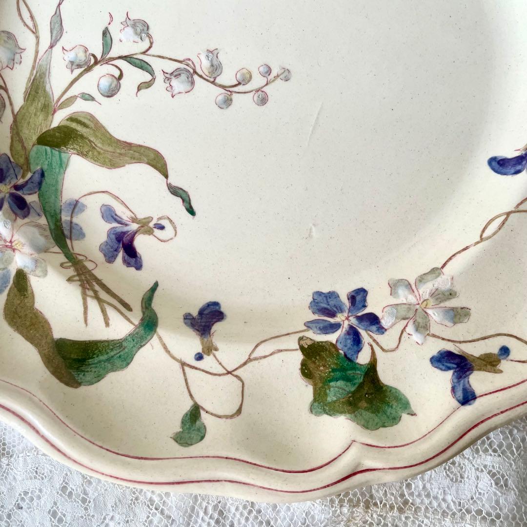 【レア】ロンシャン すみれ&すずらんプレート①フランスアンティーク菫 鈴蘭スミレ