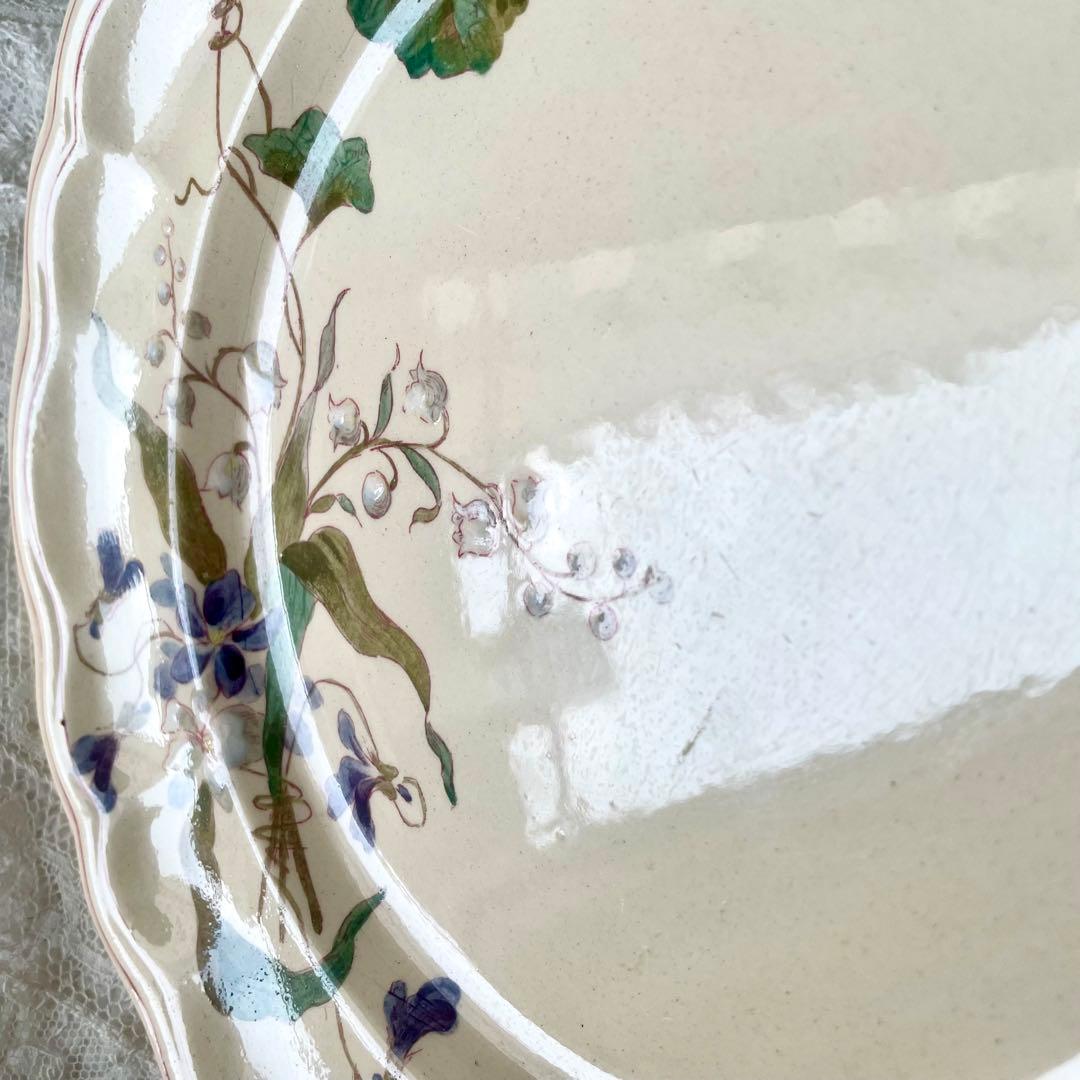 【レア】ロンシャン すみれ&すずらんプレート①フランスアンティーク菫 鈴蘭スミレ