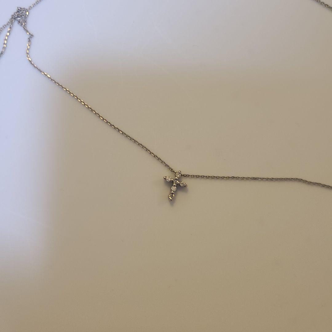 K10 ダイヤモンド クロス 十字架 ネックレス