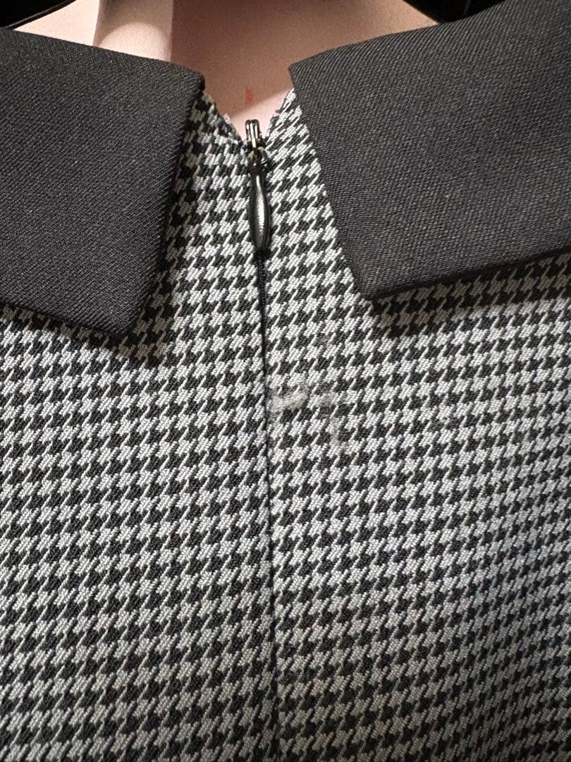 pium チュールエプロン付き丸襟ワンピース ミックス