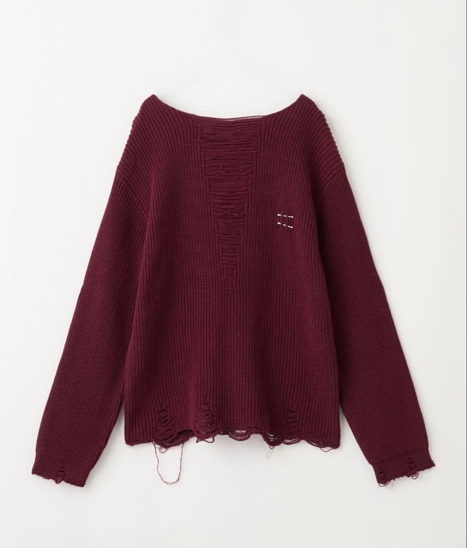 【GRANCY】Pierced Damage Knit / ピアスダメージニット