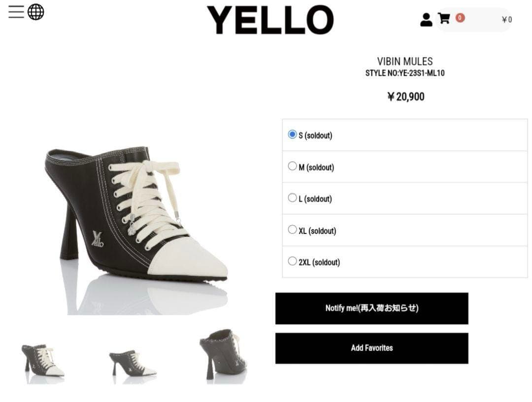 YELLO｜Vibin mules｜スニーカーヒール ミュール