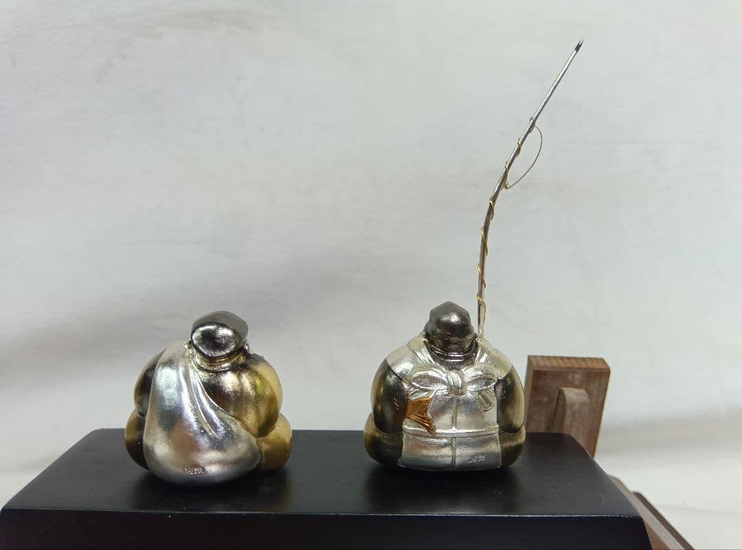 武比古作　純銀　恵比寿天　大黒天　宝船　置物　インテリア　縁起物　刻印有り