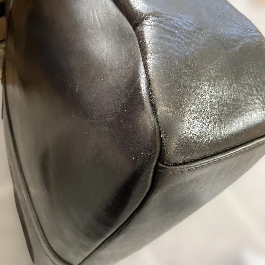 JAS M.B ジャス エムビー レザー製 黒 ボストンバッグ