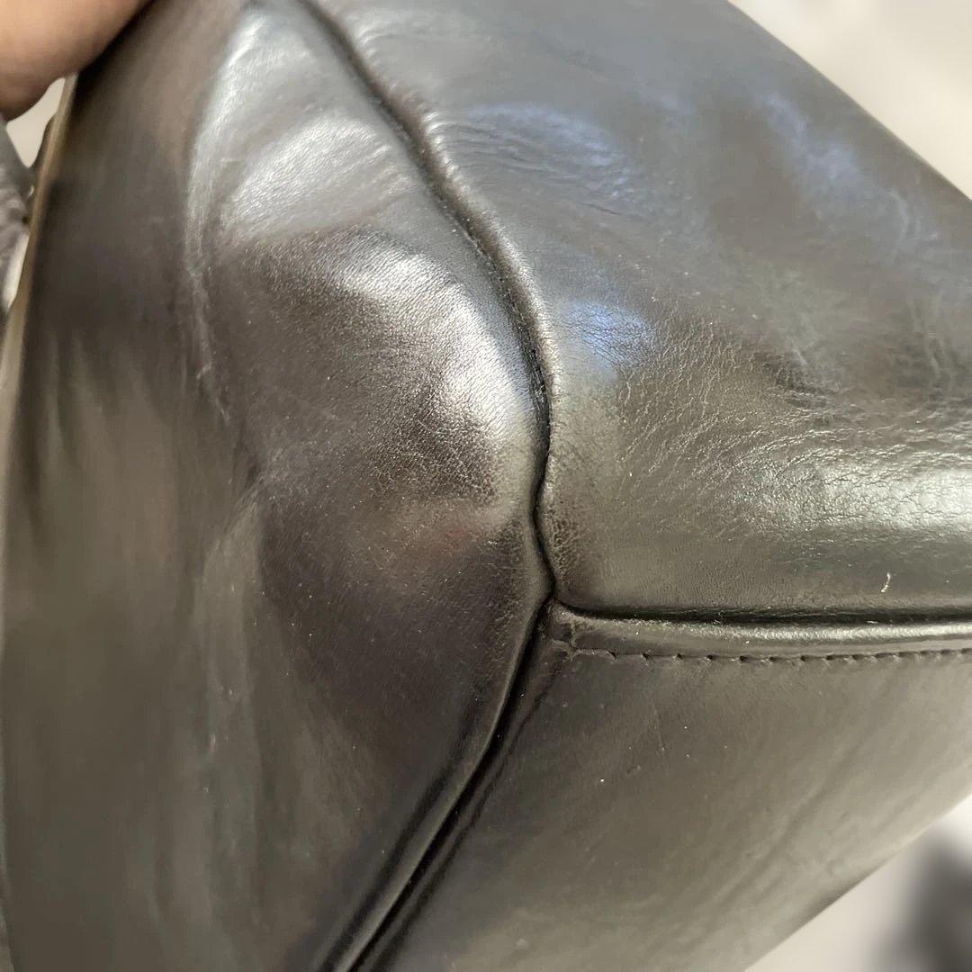 JAS M.B ジャス エムビー レザー製 黒 ボストンバッグ