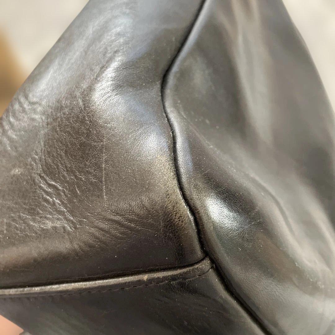 JAS M.B ジャス エムビー レザー製 黒 ボストンバッグ