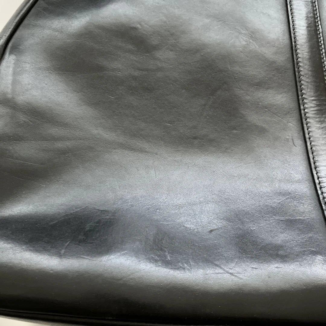 JAS M.B ジャス エムビー レザー製 黒 ボストンバッグ