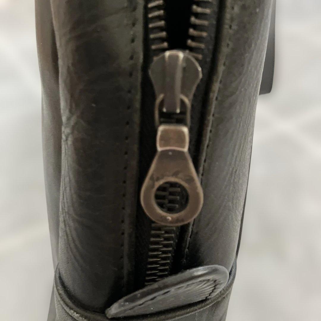 JAS M.B ジャス エムビー レザー製 黒 ボストンバッグ