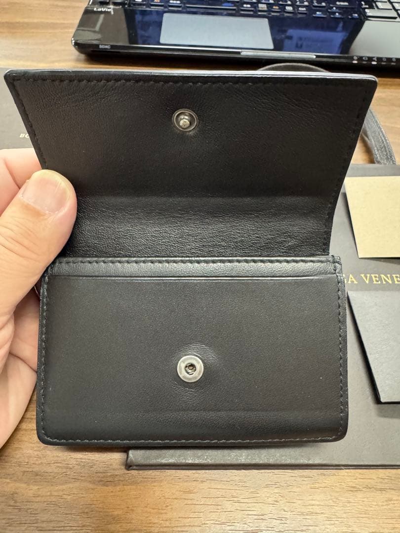 Bottega Veneta ブラックレザー名刺入れ