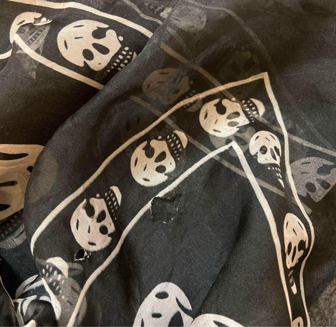Alexander McQueen スカル柄ストール　ブラック