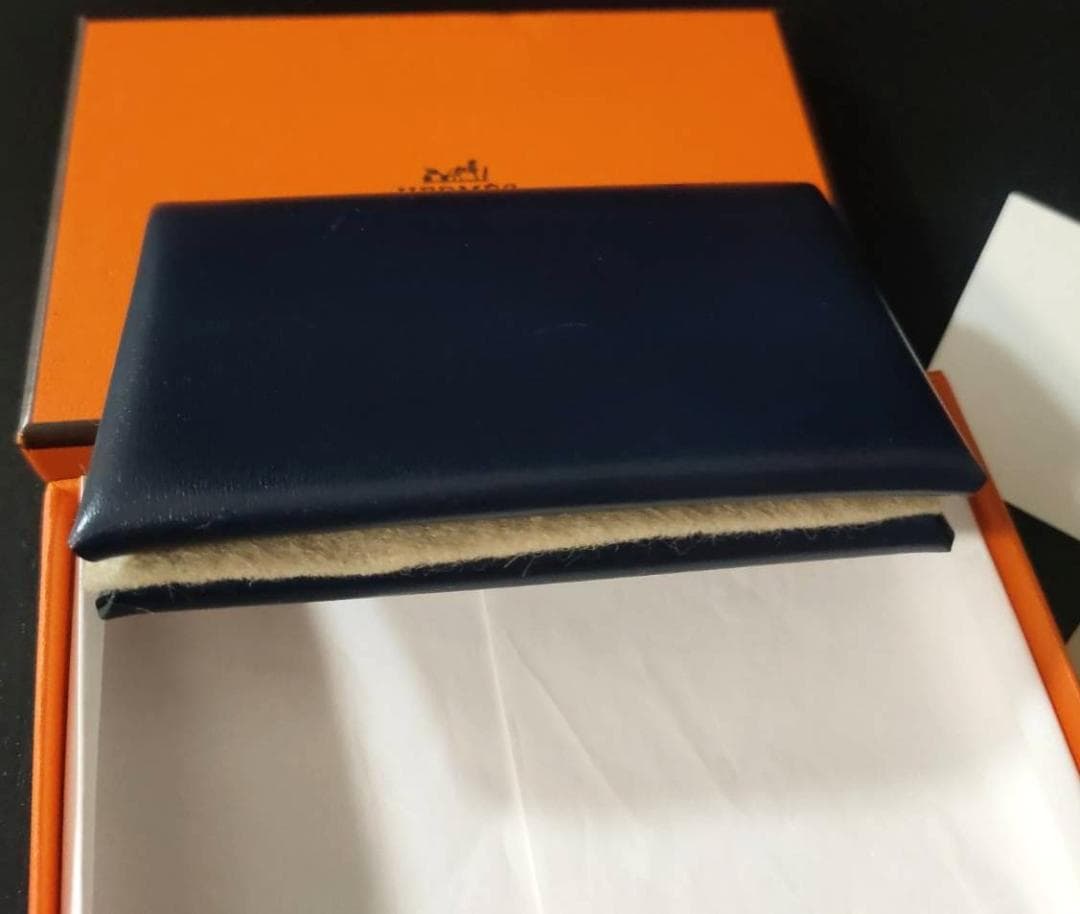 極美品 HERMES エルメス カルヴィ ボックスカーフ カードケース 名刺入れ