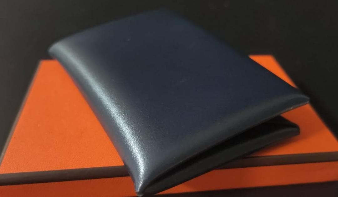 極美品 HERMES エルメス カルヴィ ボックスカーフ カードケース 名刺入れ