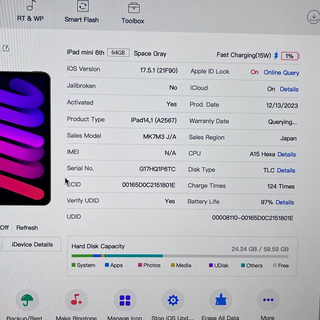 iPad mini6 第6世代 wifiモデル 充電器付き