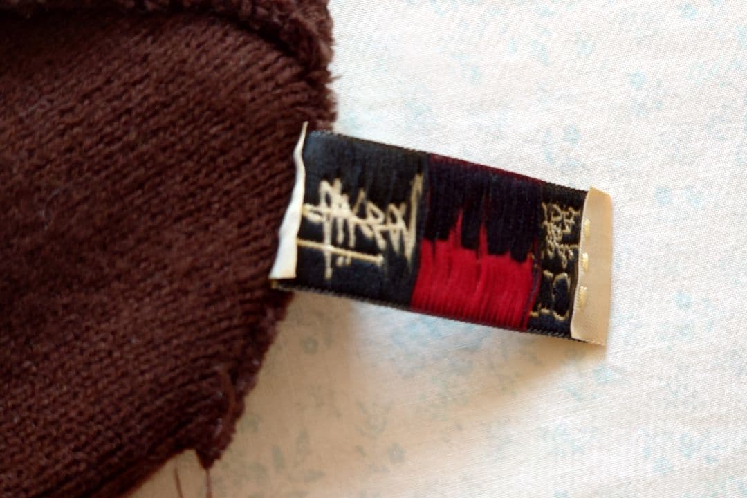 白タグ　90s USA製　Old　Stussy　ビーニー　ニットキャップ　茶色