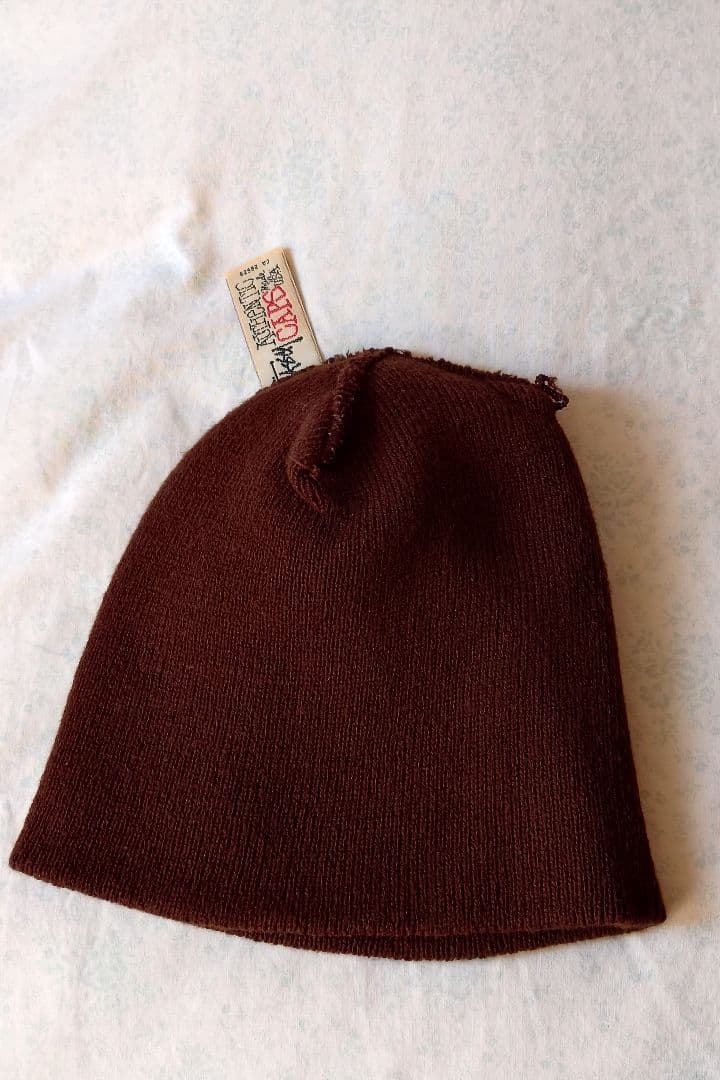 白タグ　90s USA製　Old　Stussy　ビーニー　ニットキャップ　茶色