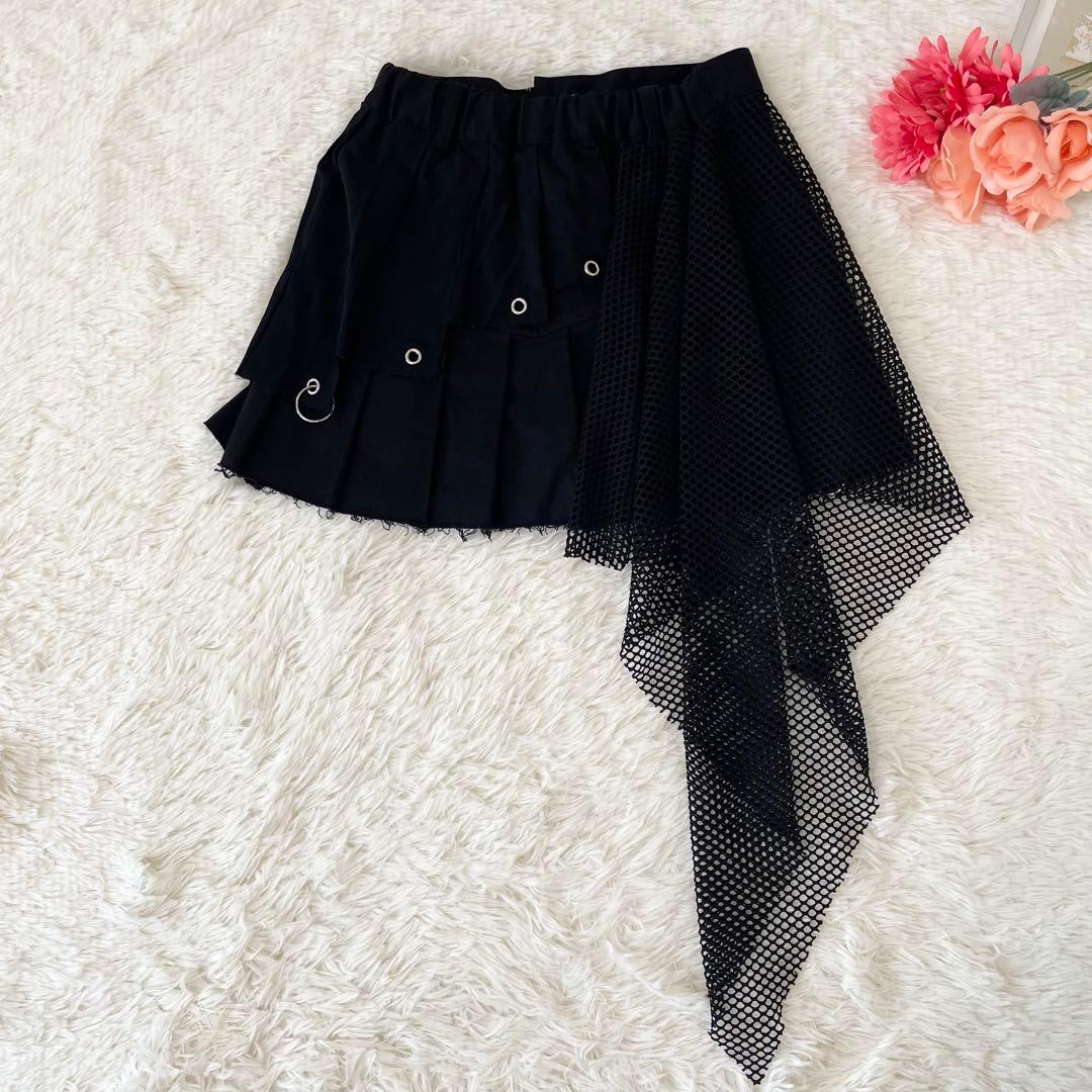 完売品✨️REFLEM レフレム ランダムレイヤードスカート 黒 アシメ 異素材