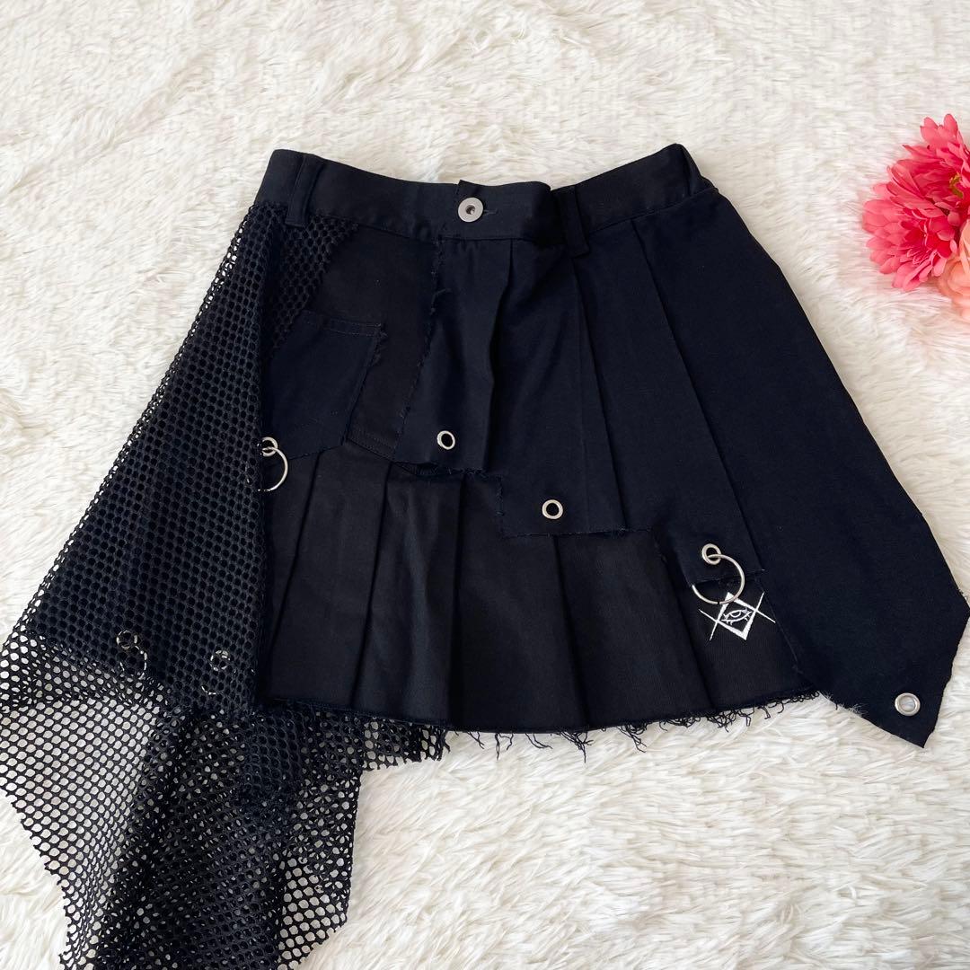 完売品✨️REFLEM レフレム ランダムレイヤードスカート 黒 アシメ 異素材