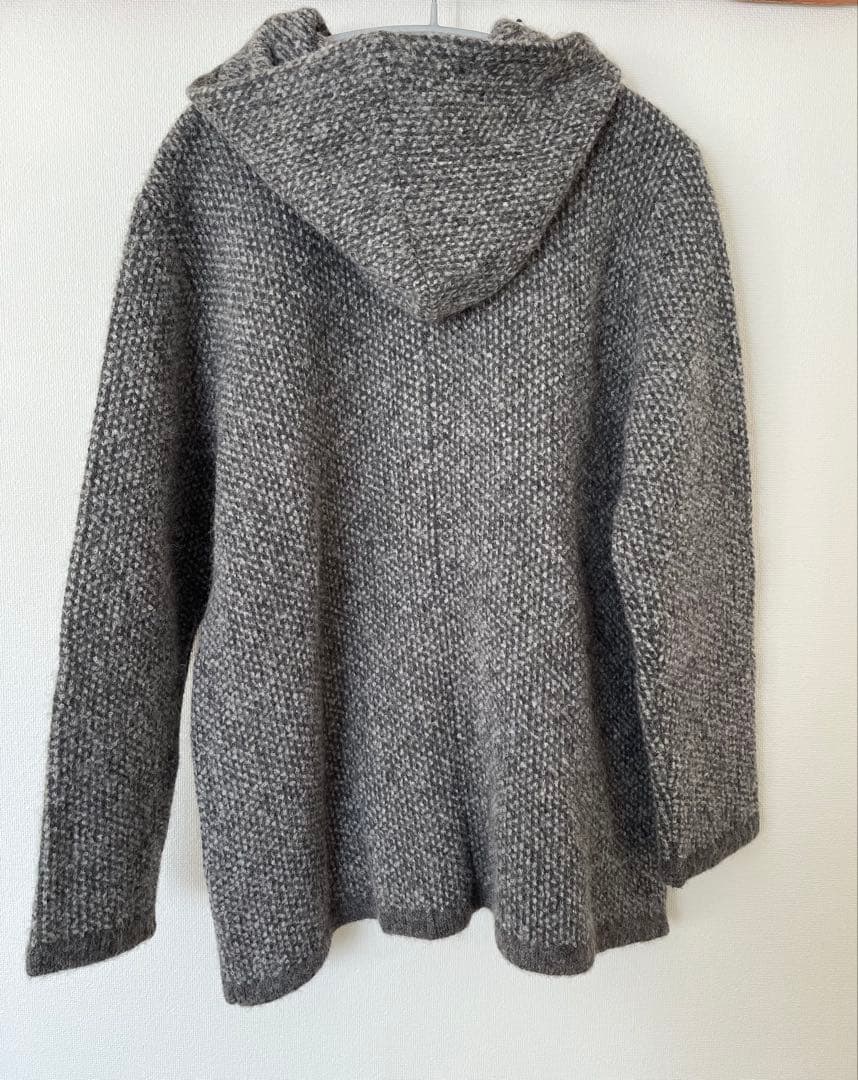 Papas フード付きニットセーター グレー