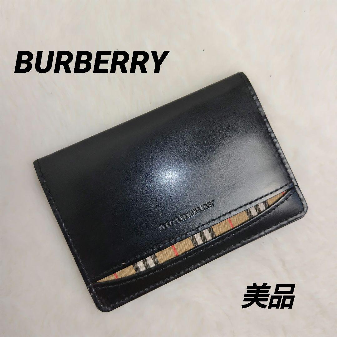 ✨美品✨BURBERRY　ブラック　黒　ノバチェック　名刺入れ　カードケース