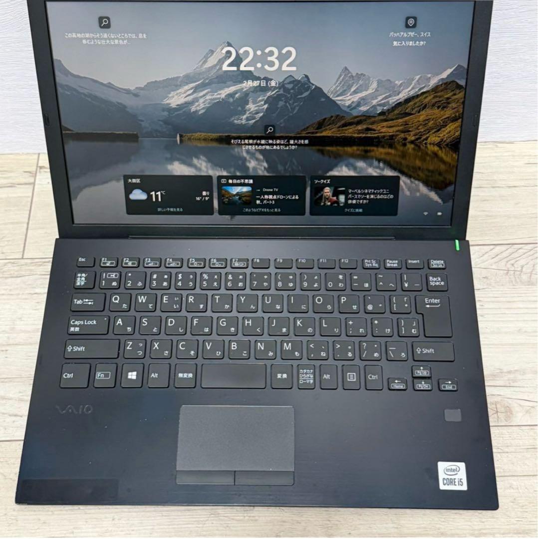 軽量/VAIO/カメラ/オフィス/SSD/Windows11/黒/第10世代i5