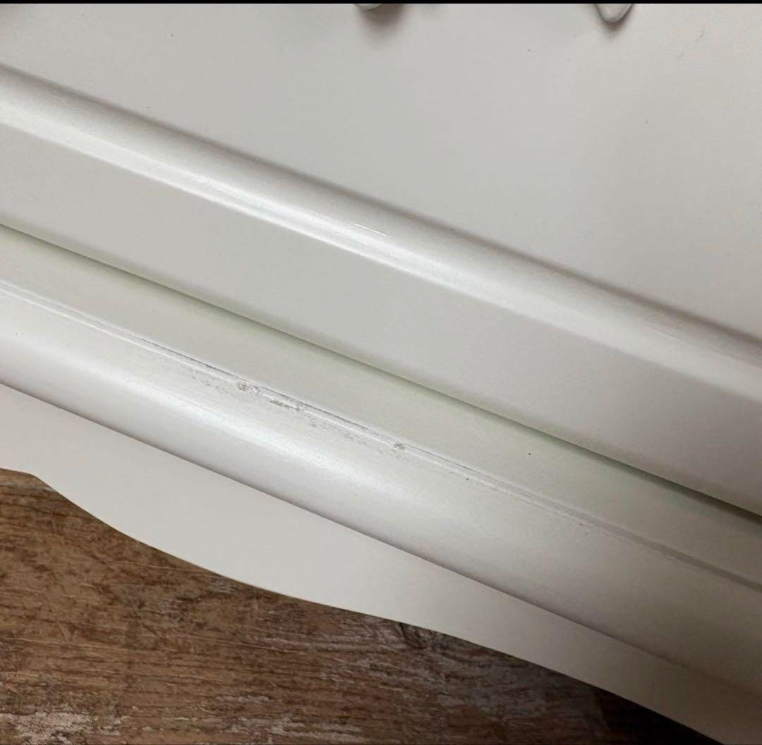 訳あり品【86】フレンチカントリー調ホワイトチェスト四段五つ引き木製洋タンス収納