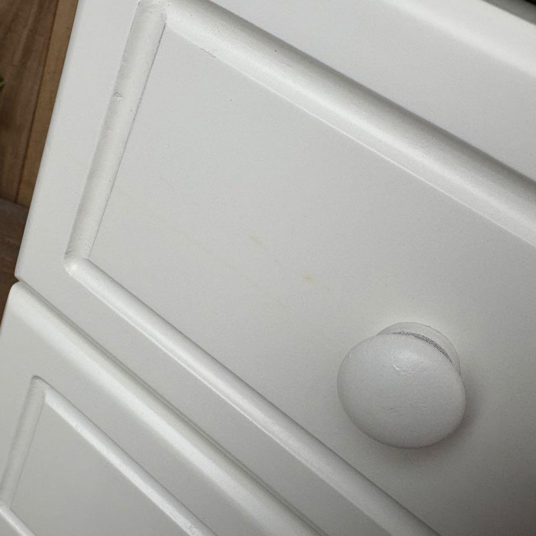 訳あり品【86】フレンチカントリー調ホワイトチェスト四段五つ引き木製洋タンス収納