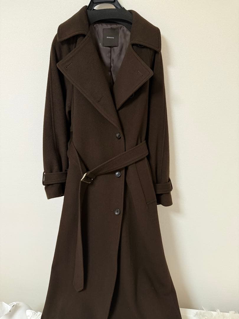【美品】anuans アニュアンス ウールトレンチコート BROWN