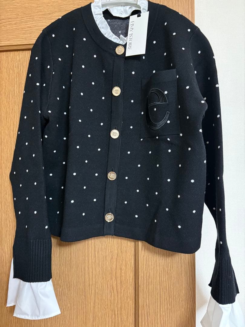 【eimy istoire】タグ付　Attached collar カーディガン
