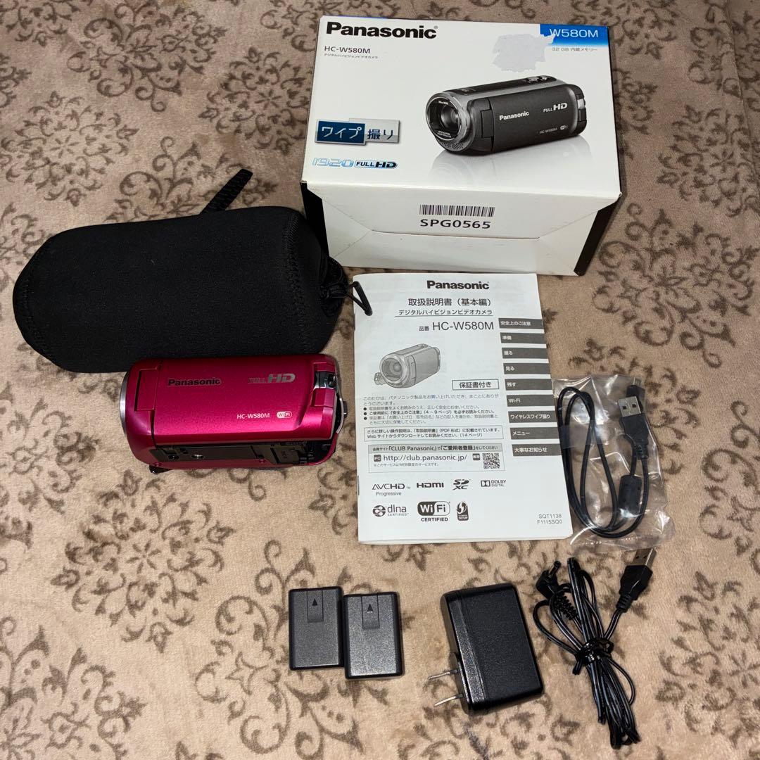 希少ピンク　極美品☆ Panasonic HC-W580M 予備バッテリー付き