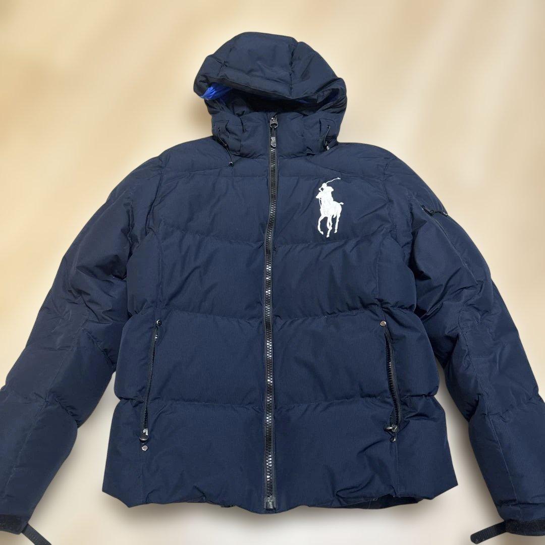 【美品】polo ralph laurenラルフローレン　ダウン　紺×青