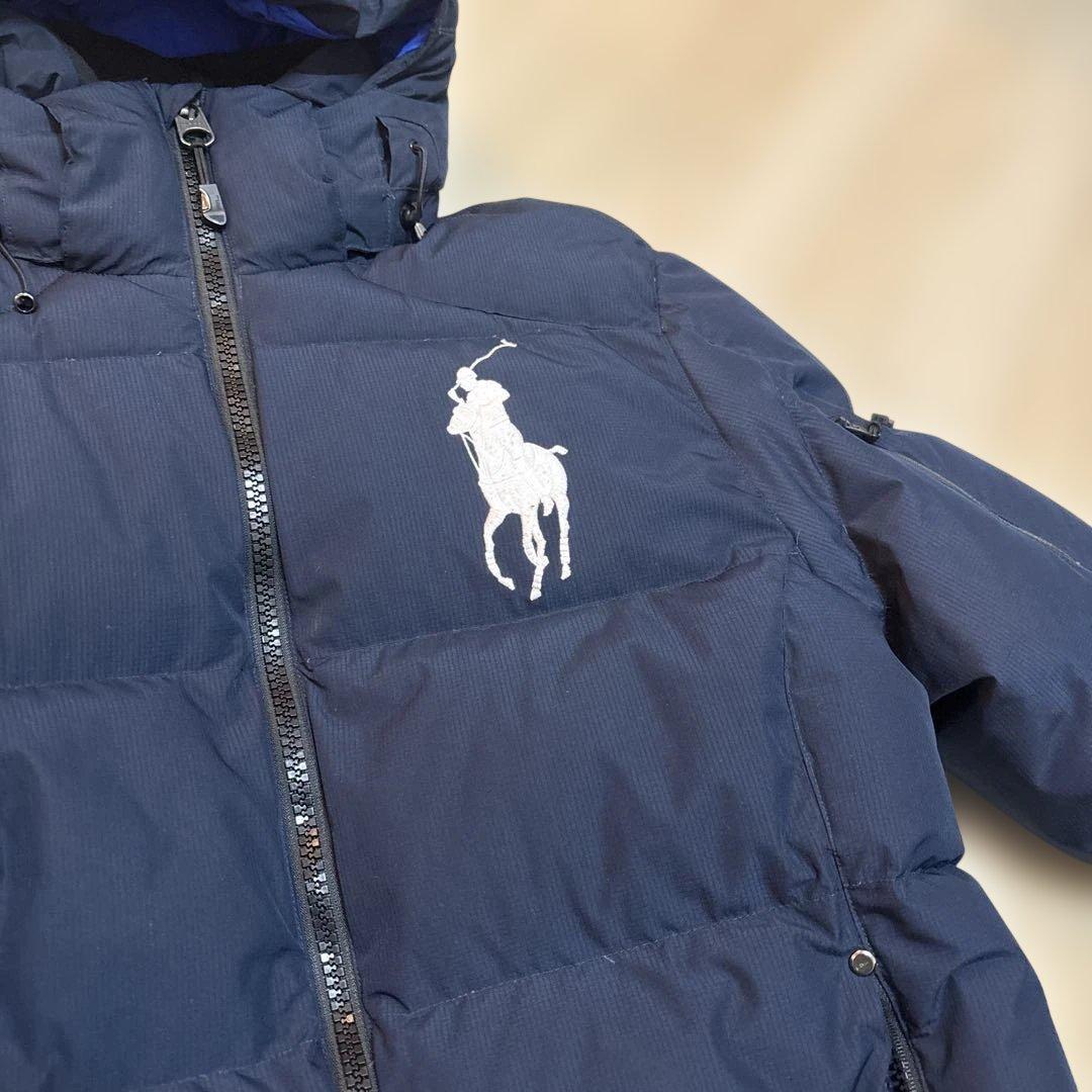 【美品】polo ralph laurenラルフローレン　ダウン　紺×青