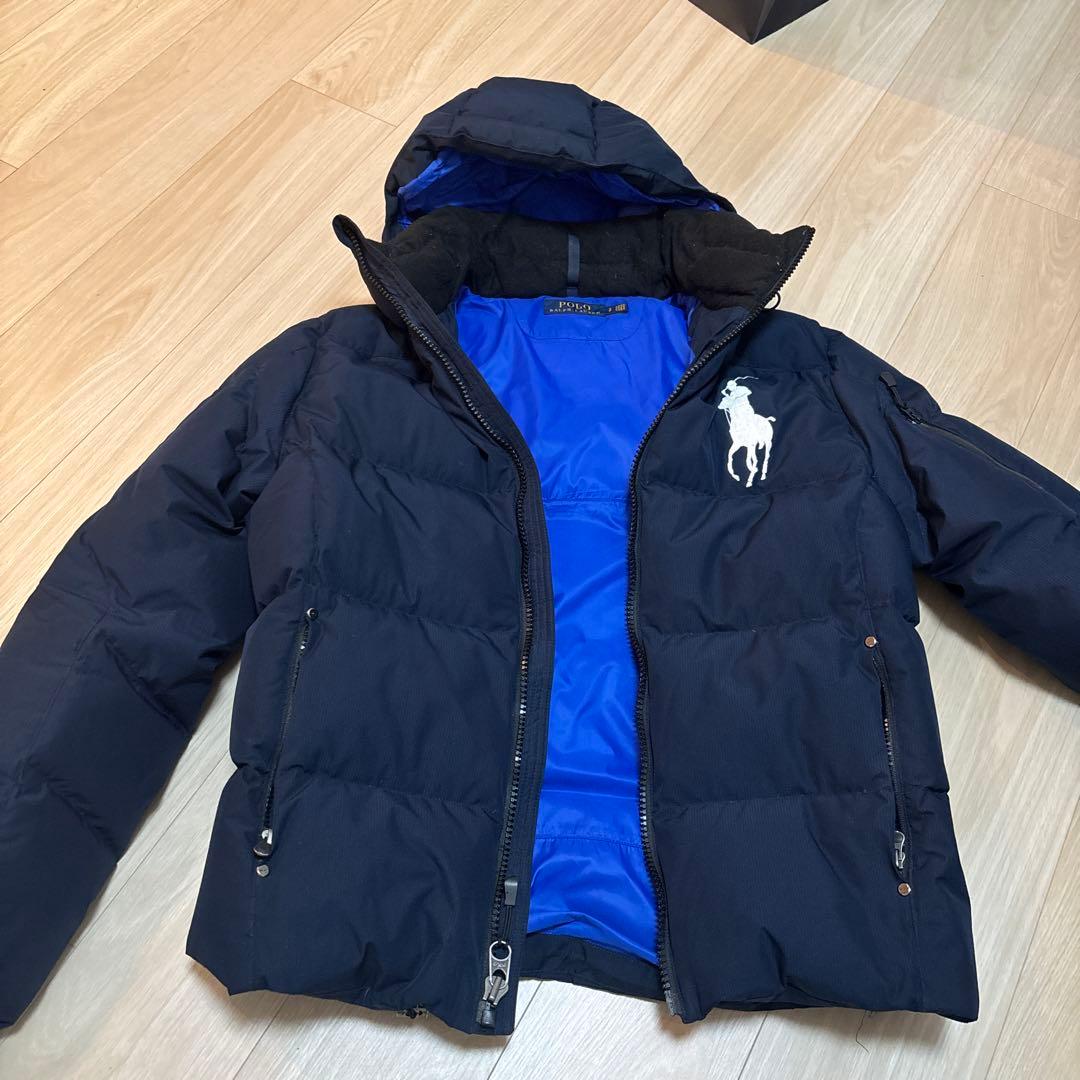 【美品】polo ralph laurenラルフローレン　ダウン　紺×青