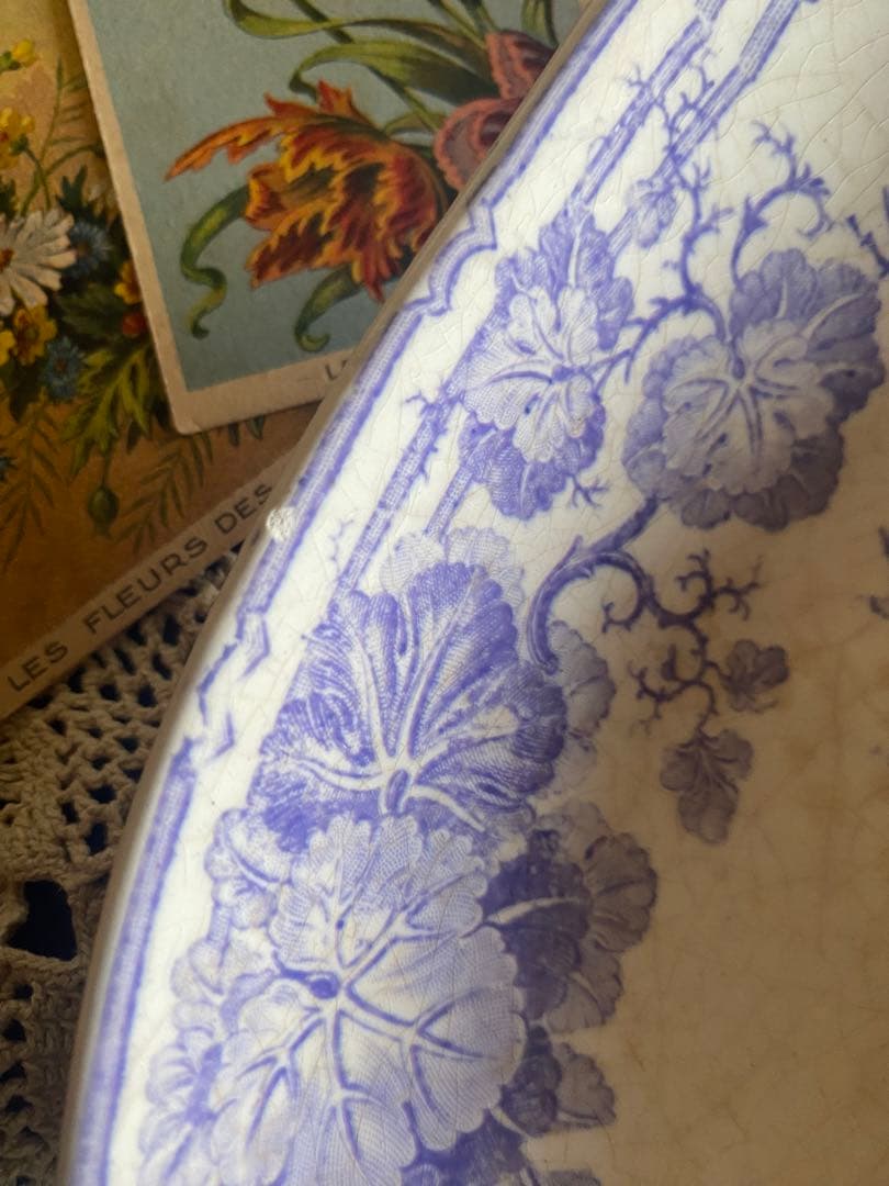 フランス　アンティーク　サルグミンヌ　ゼラニウムラヴィエ2枚