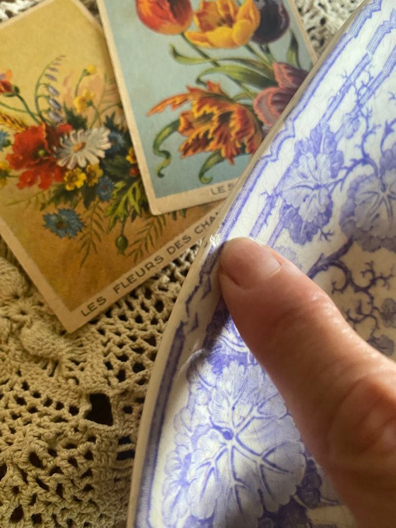 フランス　アンティーク　サルグミンヌ　ゼラニウムラヴィエ2枚