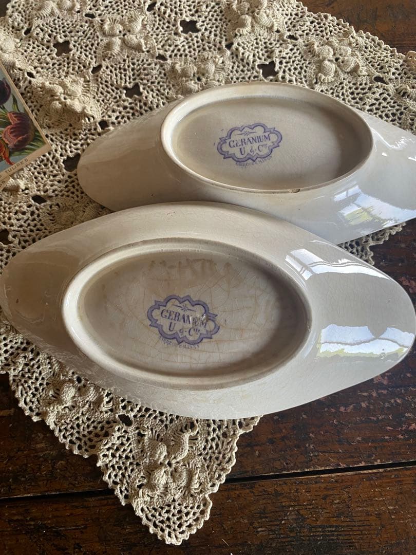 フランス　アンティーク　サルグミンヌ　ゼラニウムラヴィエ2枚