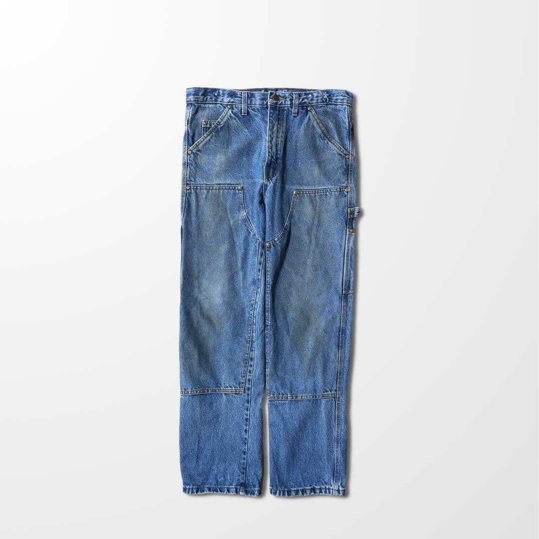 ダブルニー　W33　L32　デニム　ペインター　カーペンター　インディゴ　古着
