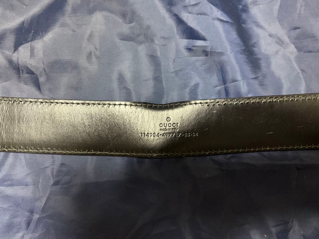 GUCCI グッチ ダブルG ベルト ブラック レザー 正規品 メンズ 使用感有