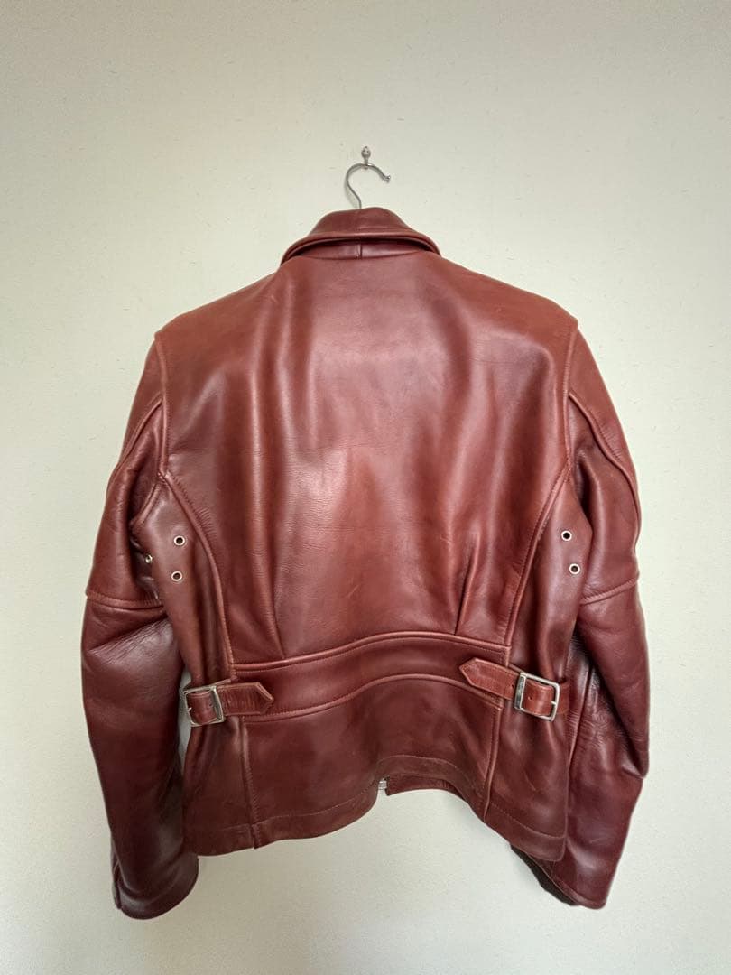 FREEDOMブラウンレザー シングルライダースジャケット