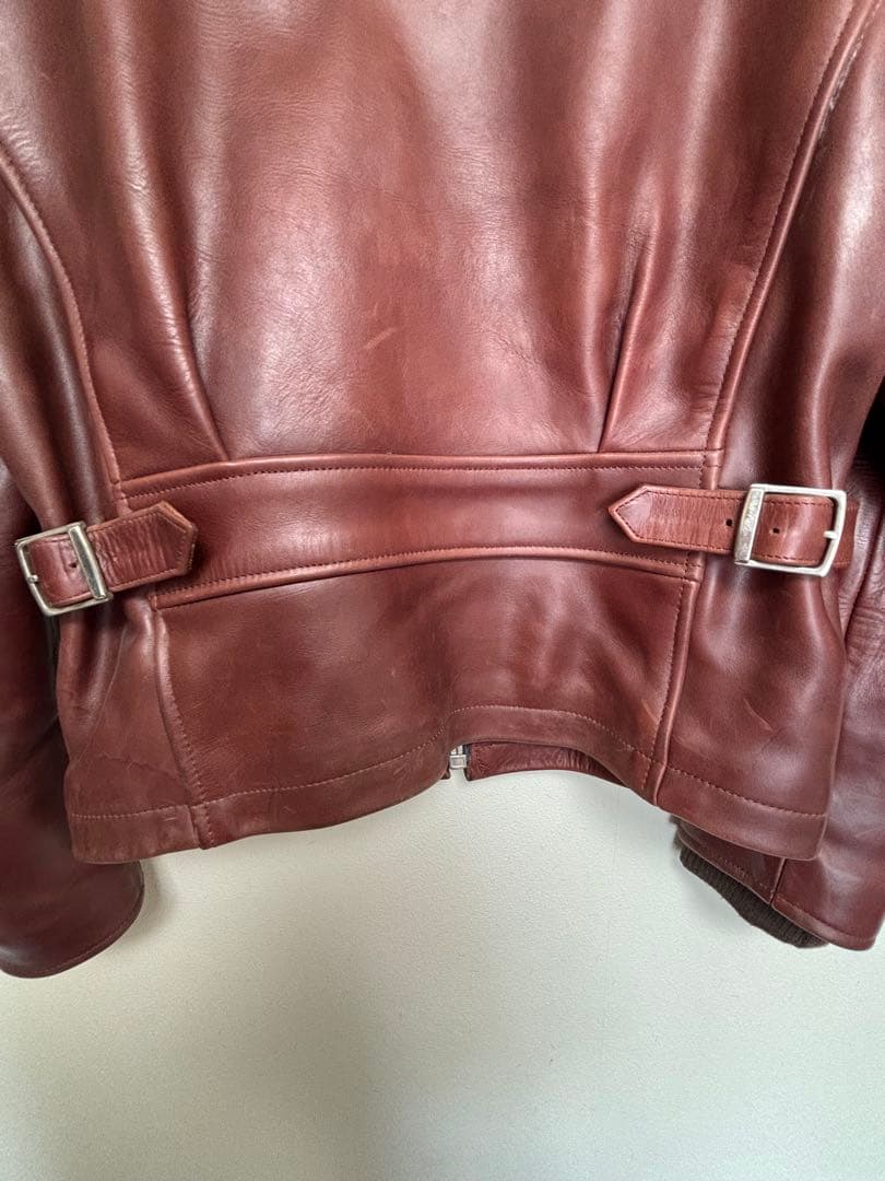 FREEDOMブラウンレザー シングルライダースジャケット